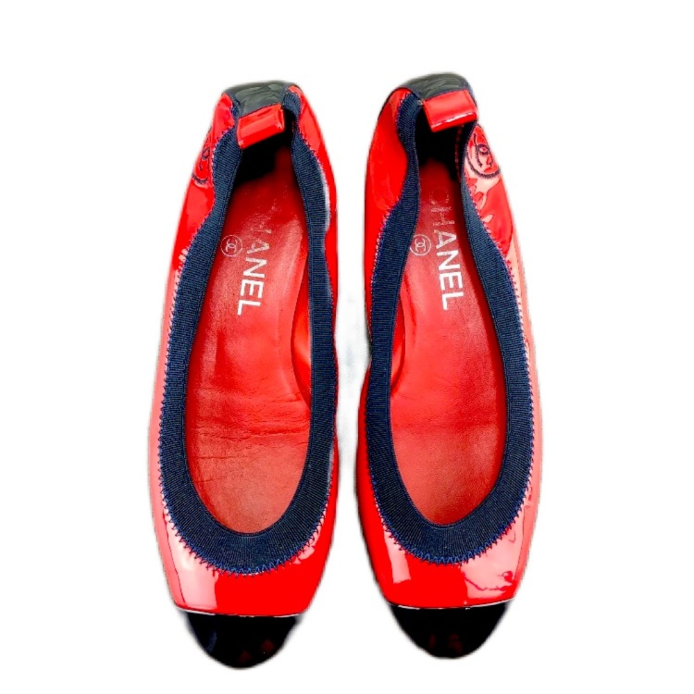 [SOLD] Chanel Red & Black Stretch Flats, 36C